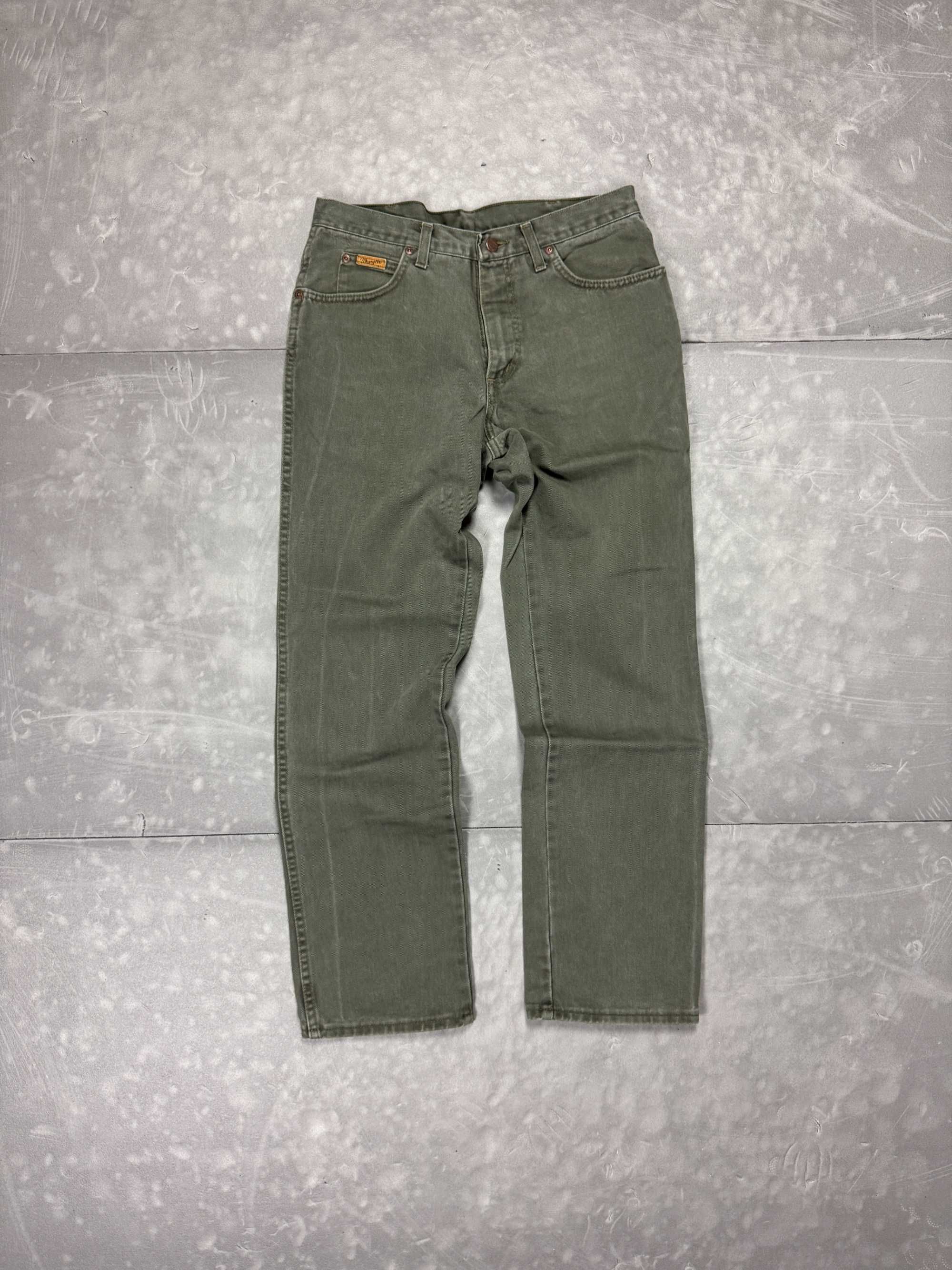 Wrangler washed faded denim spodnie jeansowe streetwear y2k (33×34)