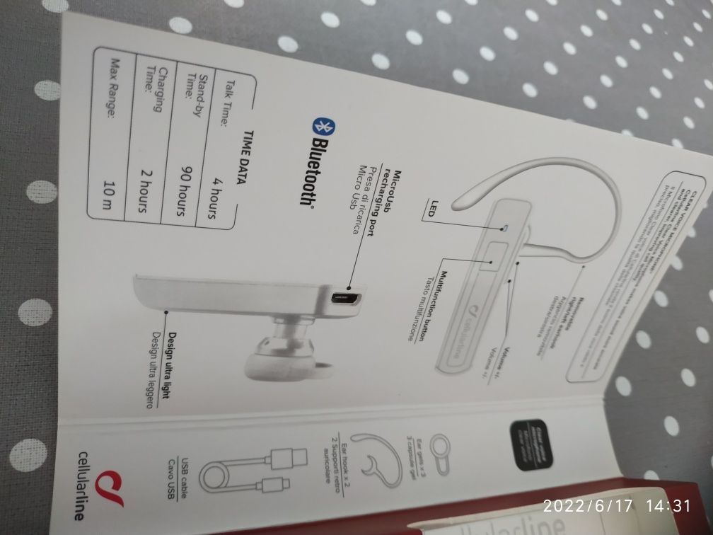 Auricular Bluetooth Cellularline