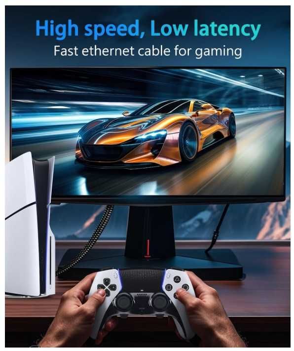 Kabel sieciowy Ethernet RJ45 Cat8 płaski, ekranowany ARISKEEN