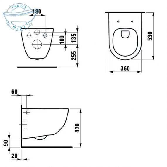 Унітаз підвісний Laufen ProH8669570000001 + кришкf Slim Soft Close