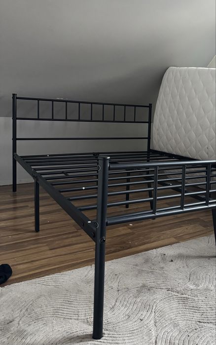Łóżko metalowe czarne 160x200