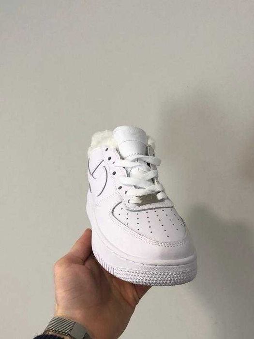 Зимові чоловічі кросівки Nike Air Force 1 - білі (43,44, 45 р)