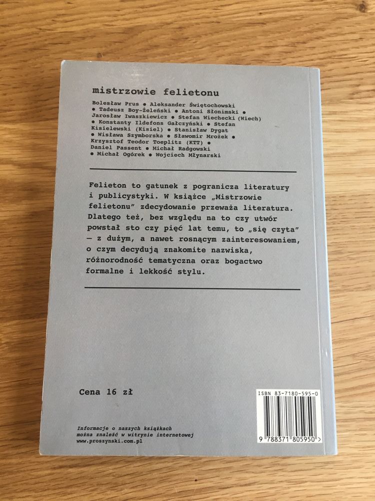 Mistrzowie felietonu wybór, Prószyński i S-ka