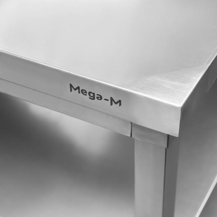 Stół gastronomiczny z rantem i 2 półkami Mega-M 100x60x85(H) - NOWY