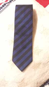 granatowo-czarny krawat Tommy Hilfiger 55% bawełny 45% jedwabiu