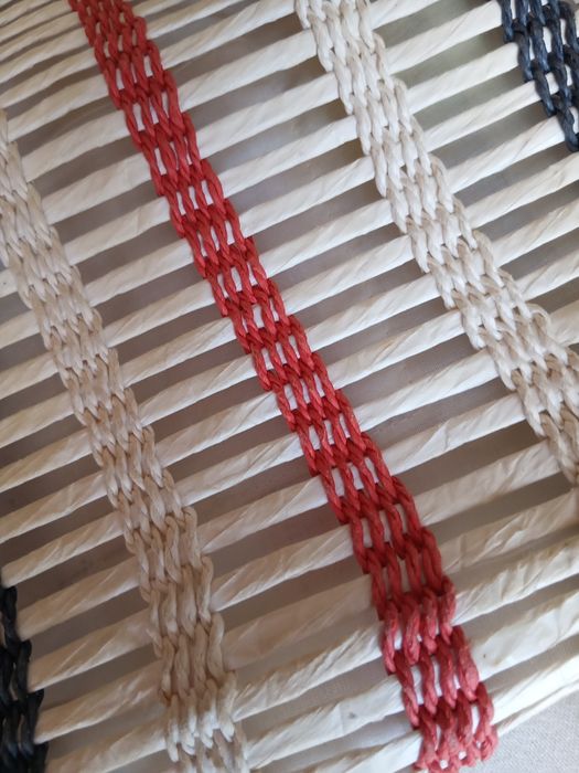 Mala azul/vermelho/bege