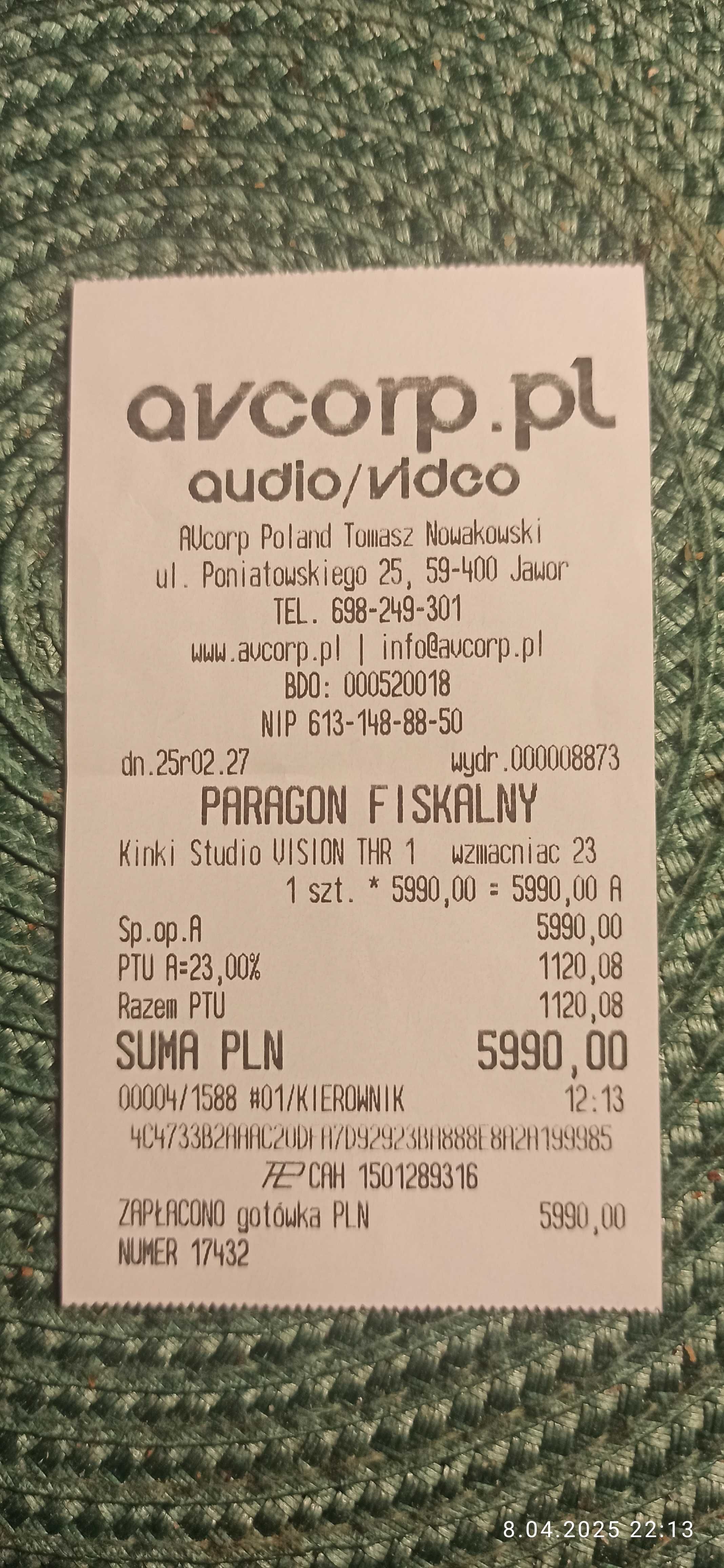 Wzm. słuchawkowy /przedwzmac. Kinki Studio Vision THR 1 - 26% ceny