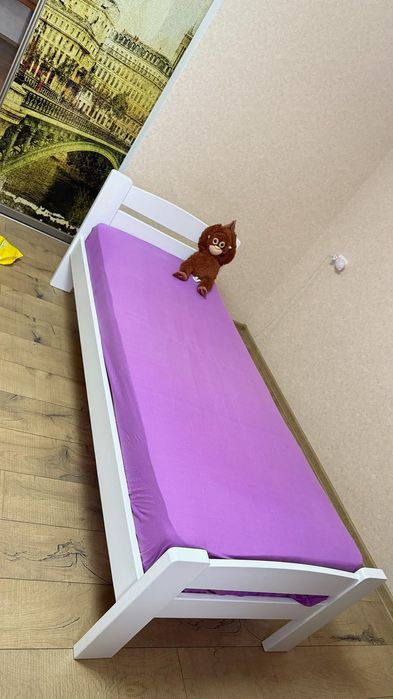 Ліжко дерев'яне MNT 80х200 см Біле