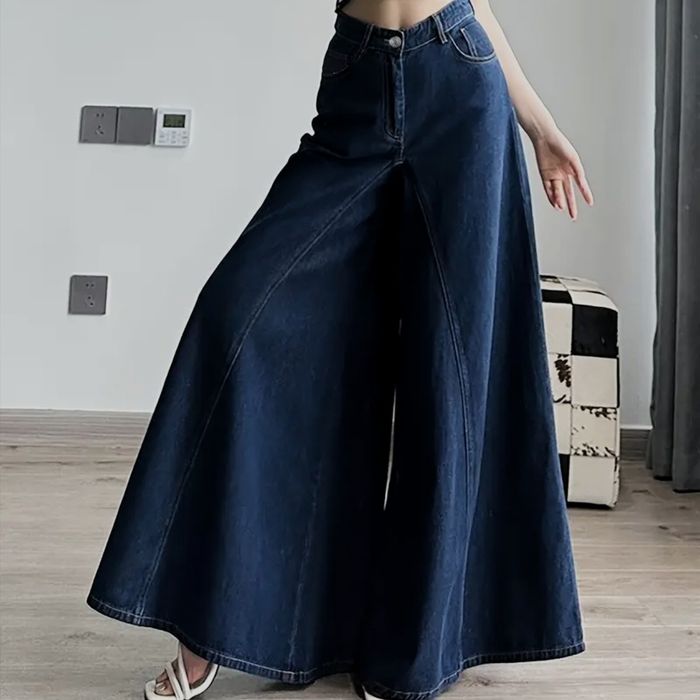 Unikat Nowe 36/S 2w1 Spódnico Spodnie Jeansy szerokie Dzwony Baggy