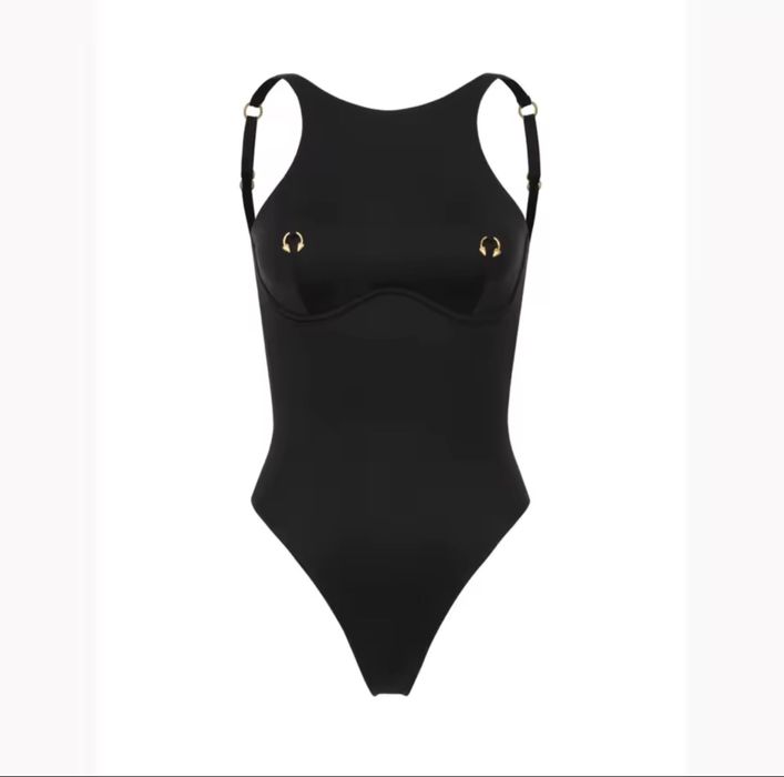 Купальник боді суцільний  pirsing gold