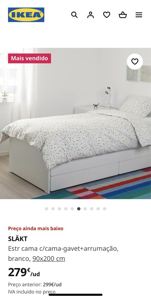 Cama dupla com gavetas ikea