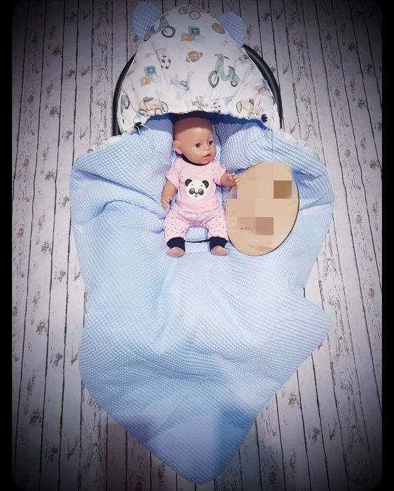 Otulacz do łupiny fotelika dla noworodka dla chłopca retro