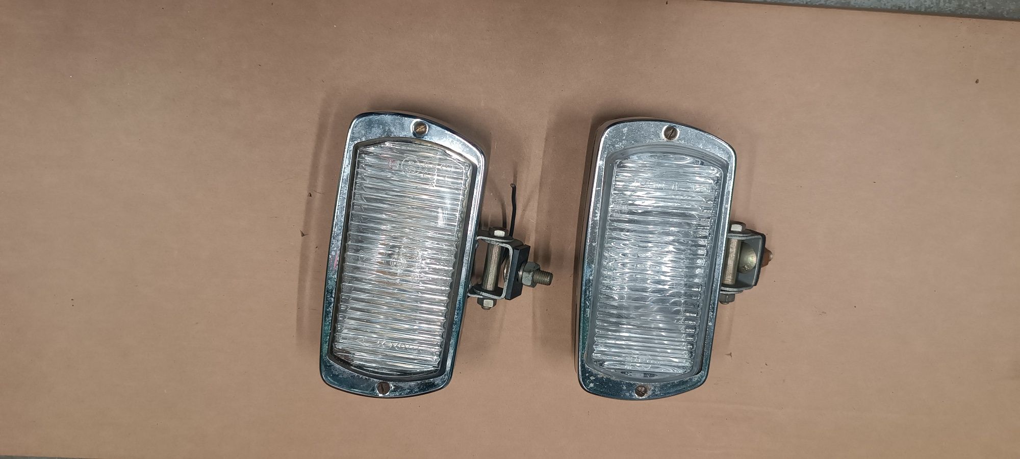 Polonez halogeny metalowe chromowane maskownice nowe oryginalne 2 sztu
