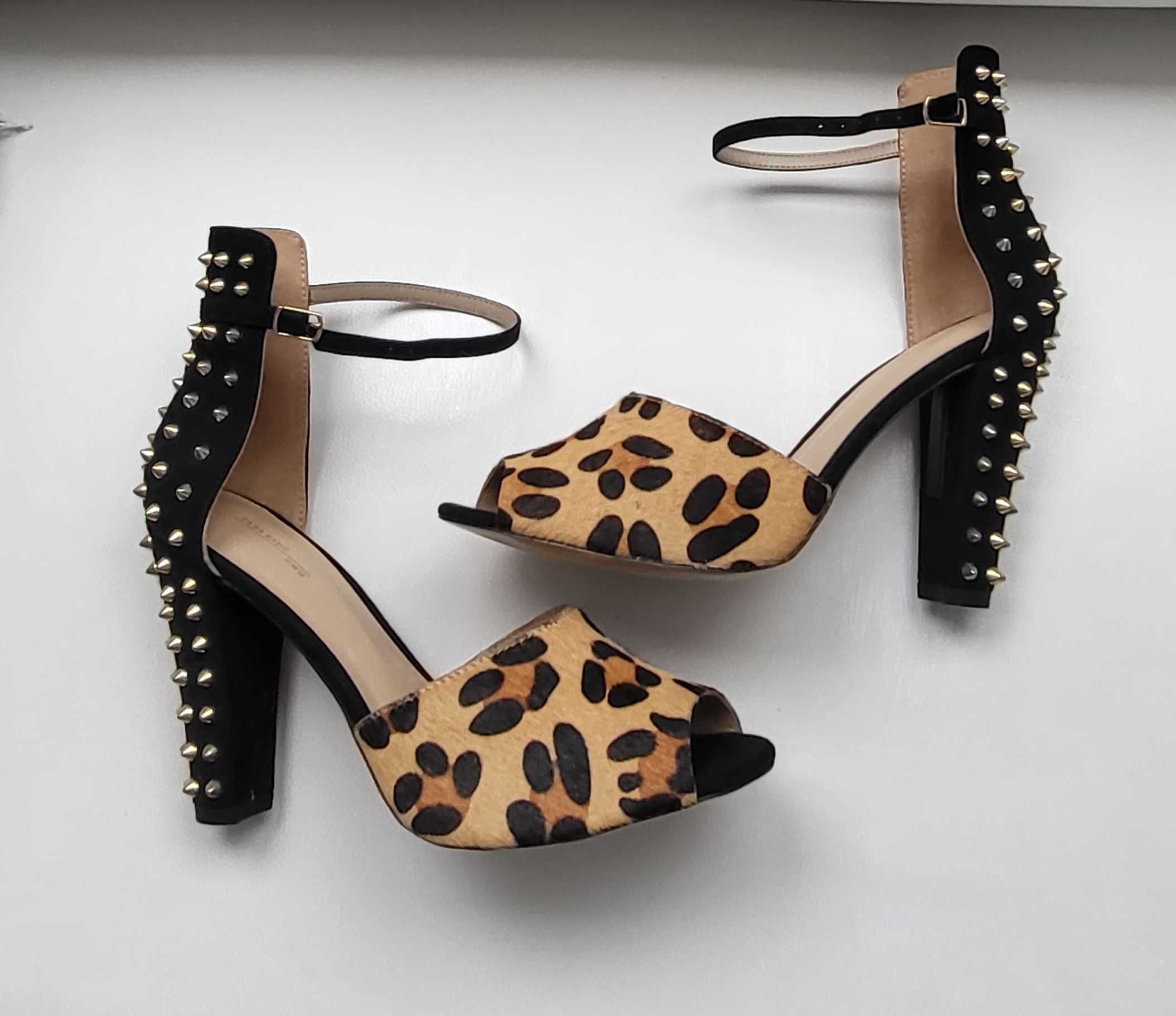 ZARA sandały nity leopard skóra roz 41