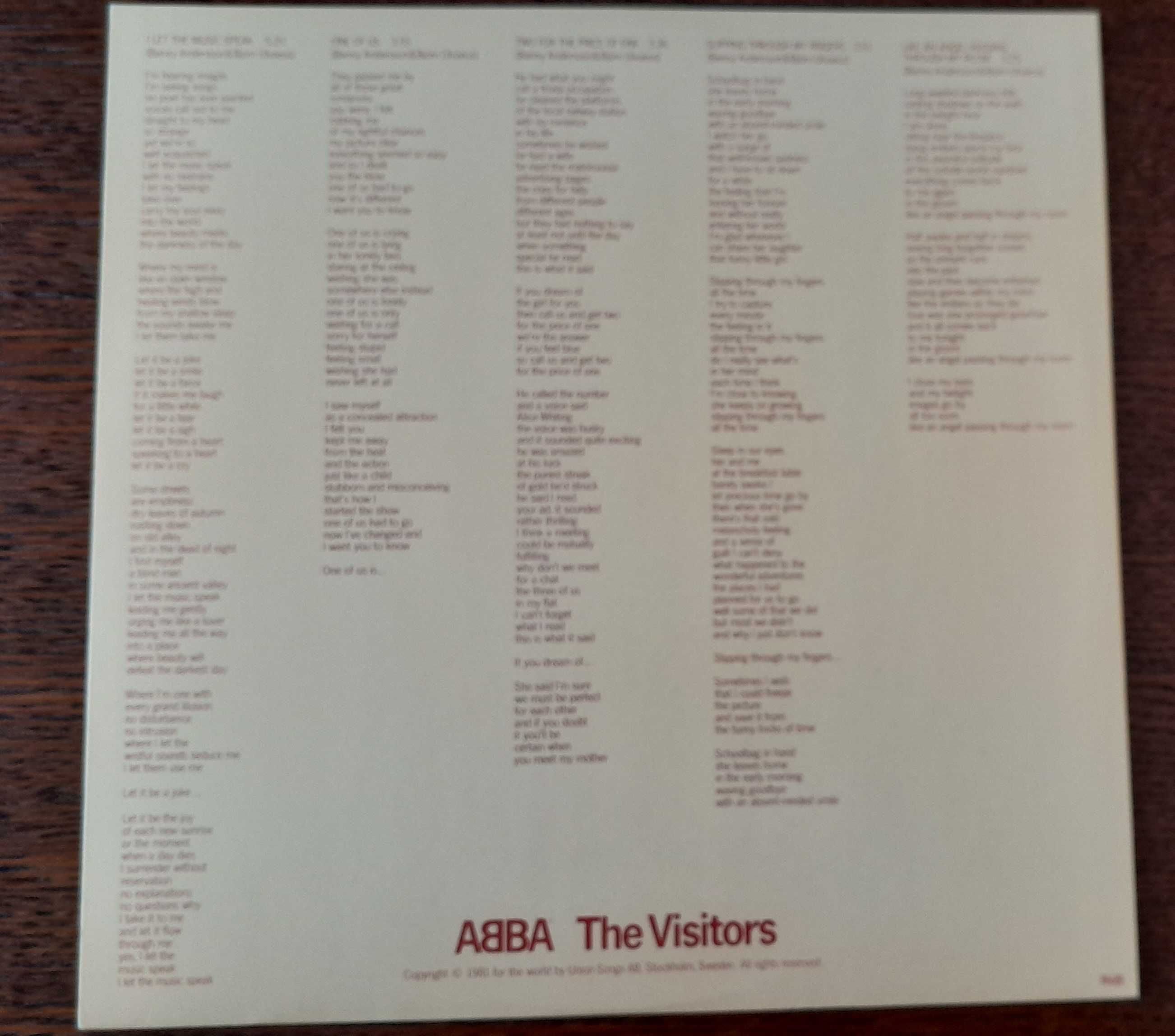 LP Winyl ABBA – The Visitors (EX-) 1press