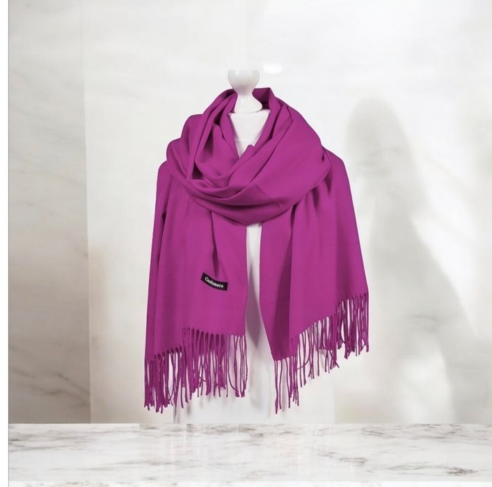 Nowy ciemnoróżowy damski szalik modny elegancki