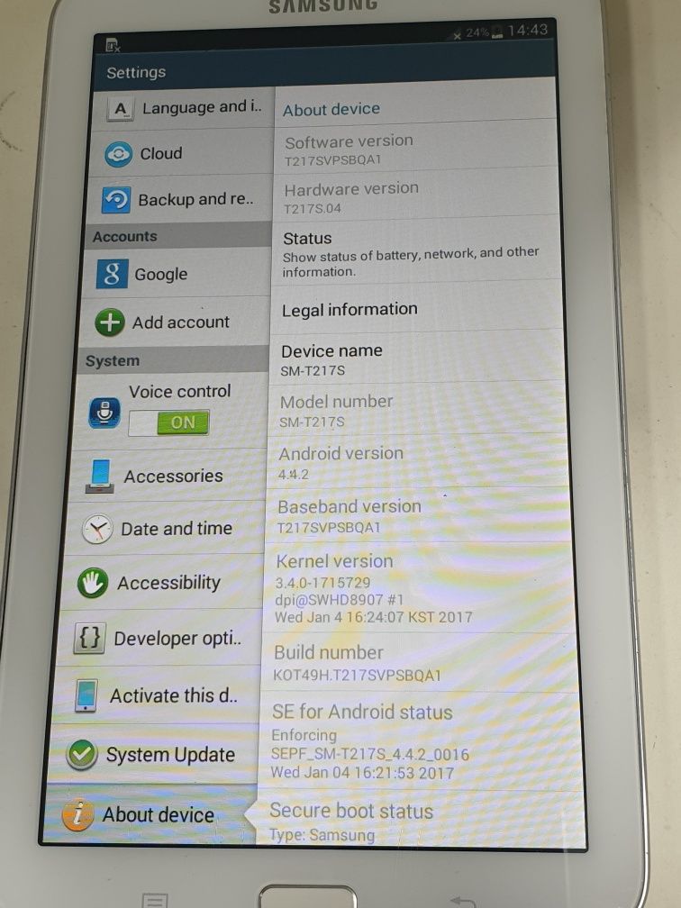Планшет Samsung Galaxy Tab 3 "8Gb"(SM-T217S))