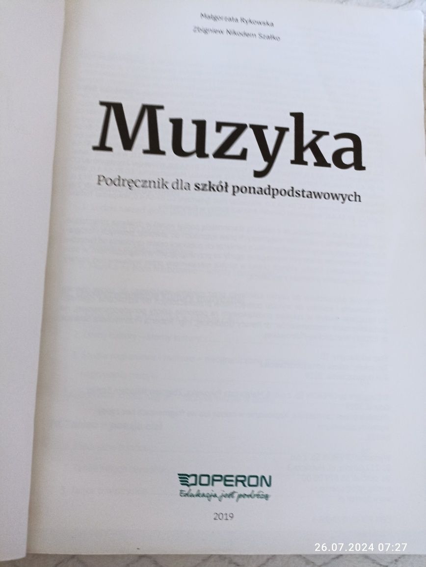 Podręcznik do muzyki klasa 1 liceum
