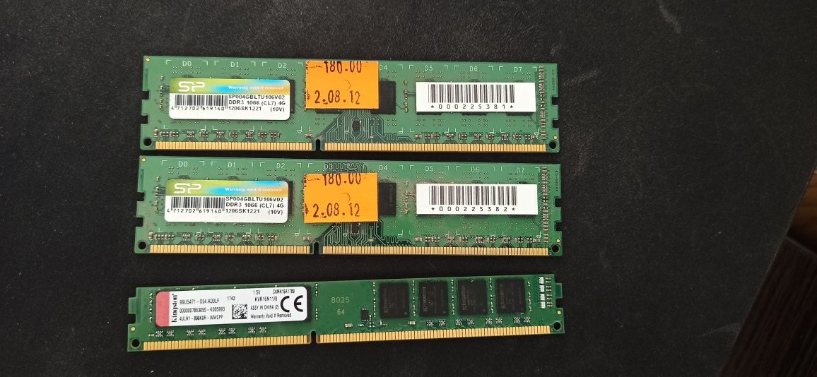 Комплект озу ddr3 Kingston 8gb 1600 + x2 4gb 1066