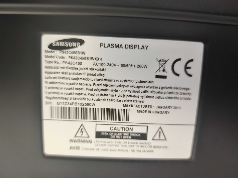 Sprzedam telewizor plazmowy Samsung 42 HD - odbiór osobisty