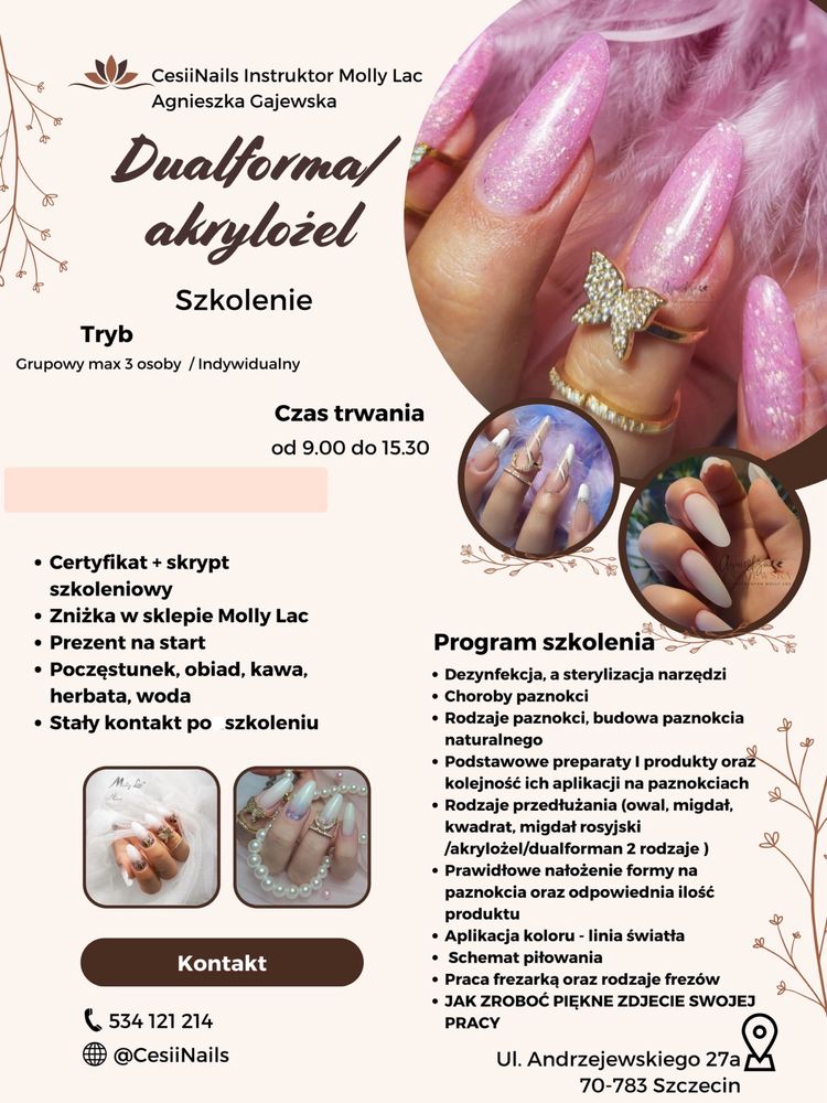 Szkolenie indywidualne z manicure hybrydowego I żelowego, dualforma