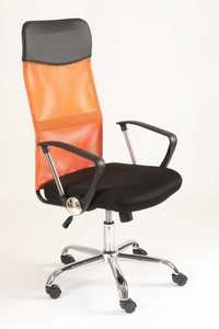 Fotel pomarańczowo-czarny siatkowy