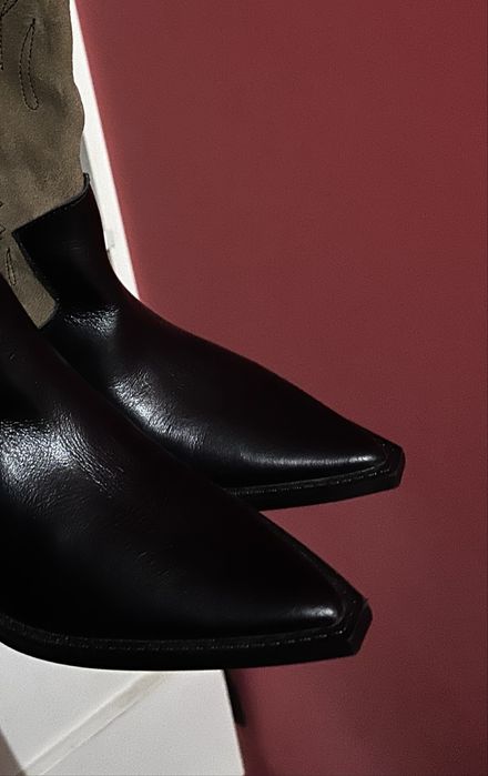 Сапоги ковбойки marant италия кожаные ботинки