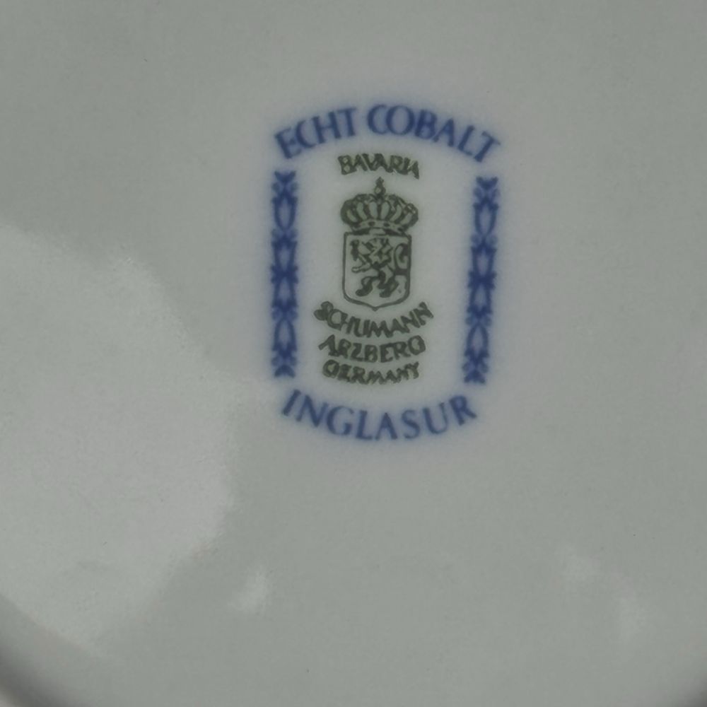 Talerze deserowe wzór słomkowy Echt Cobalt Bavaria Schumann b5/05277