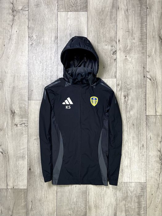 Adidas Leeds кофта ветровка XS-S размер футбольная черная оригинал