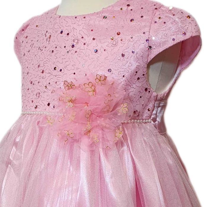 Likwidacja Wyprzedaż Piękna tiulowa wizytowa Sukienka dziewczęca 92