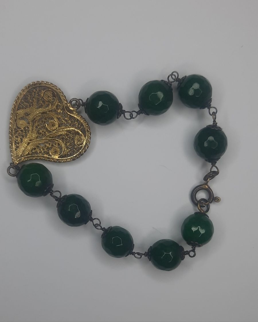 Pulseira prata símbolo Viana com pedras