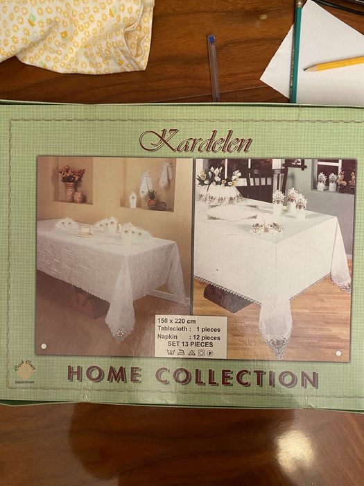 Новий набір Kardelen скатерть і серветки (12 шт) з вишивкою