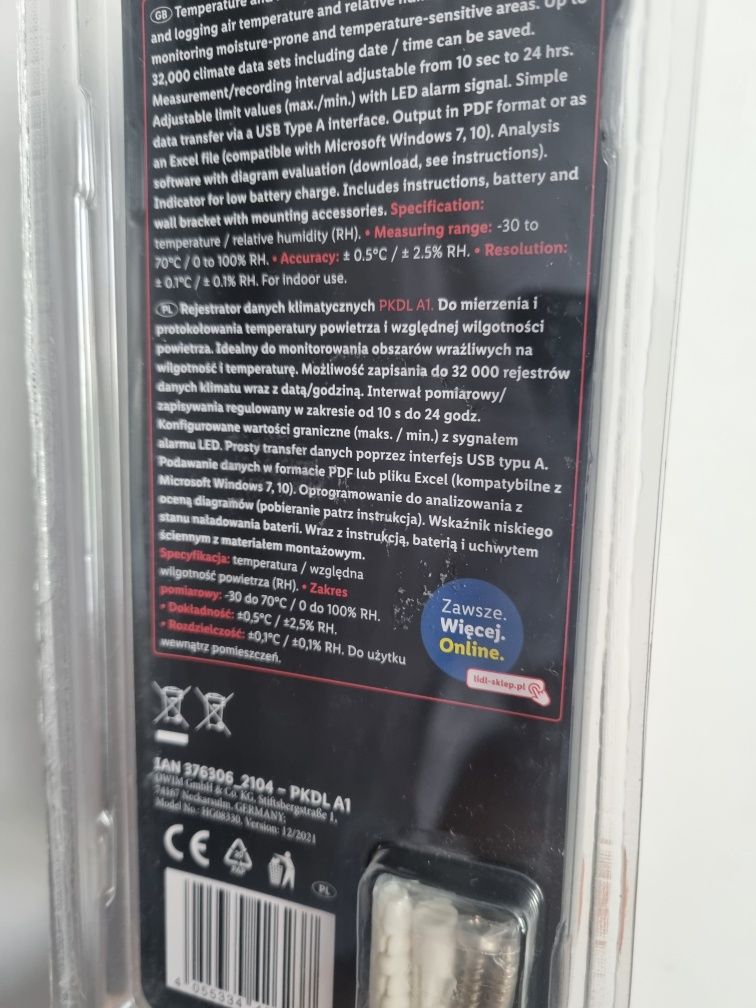 Реєстратор кліматичних даних Parkside PKDL A1





1
2