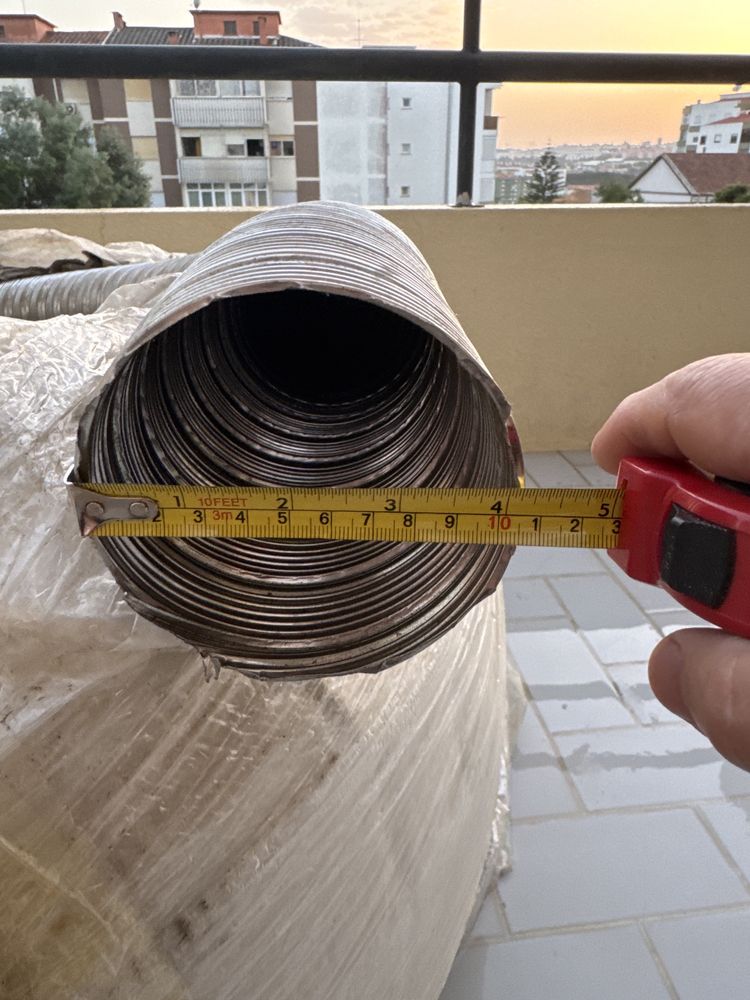 Tubo inox  flexivel 9 mt  chamine