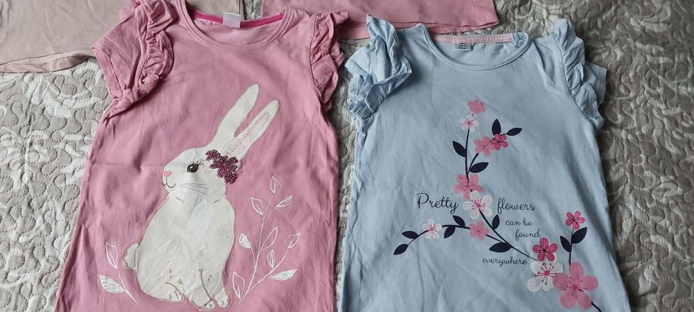 Zestaw koszulek t shirtow dla dziewczynki na rozmiar 134