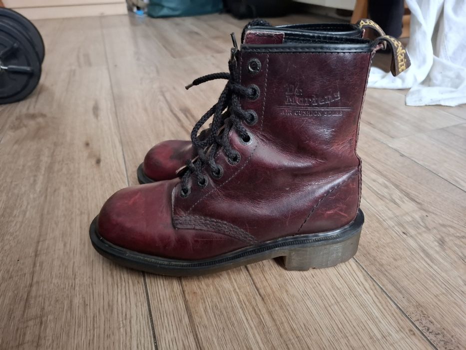 Bordowe botki glany Dr Martensy martens 38