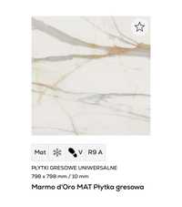 Płytka Tubądzin Marmo d’oro matowa mat 79,8x79,8; 80x80 1 sztuka