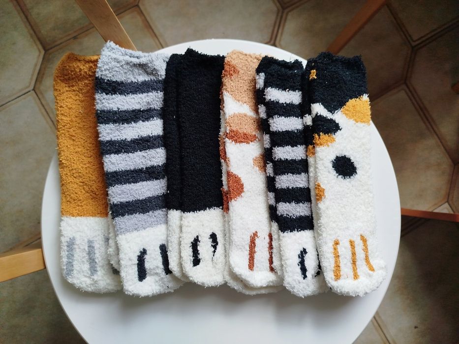 Набір шкарпетки теплі зимові махрові котячі лапки кошачьи носки махра