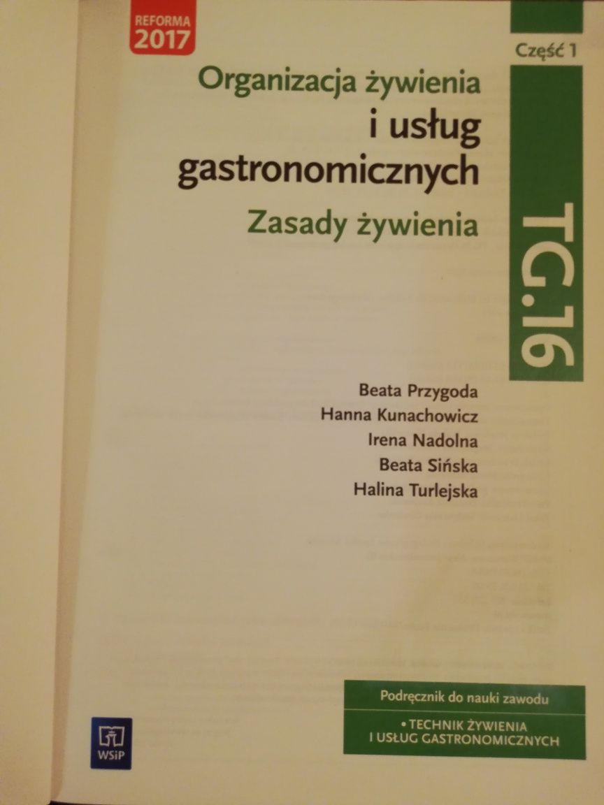 Organizacja żywienia i usług gastronomicznych cz. 1