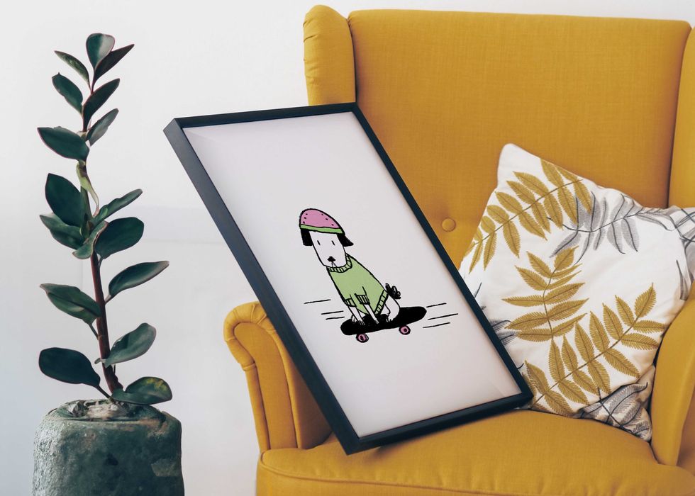 Skater dog / plakat A3 / wydruk pigmentowy