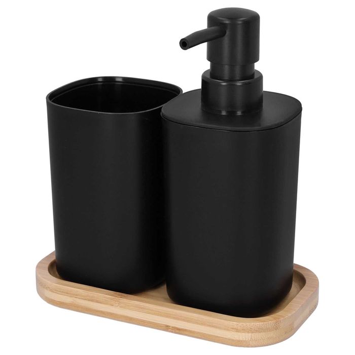 Dozownik do mydła+Organizer Kubek na szczoteczki Mydelniczka łazienki