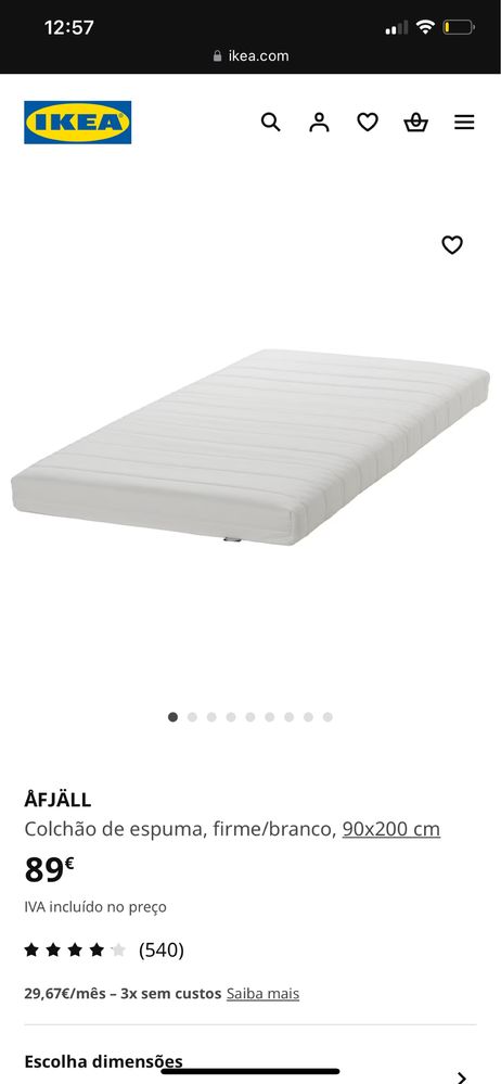 Cama com arrumacao e colchão SLAKT IKEA
