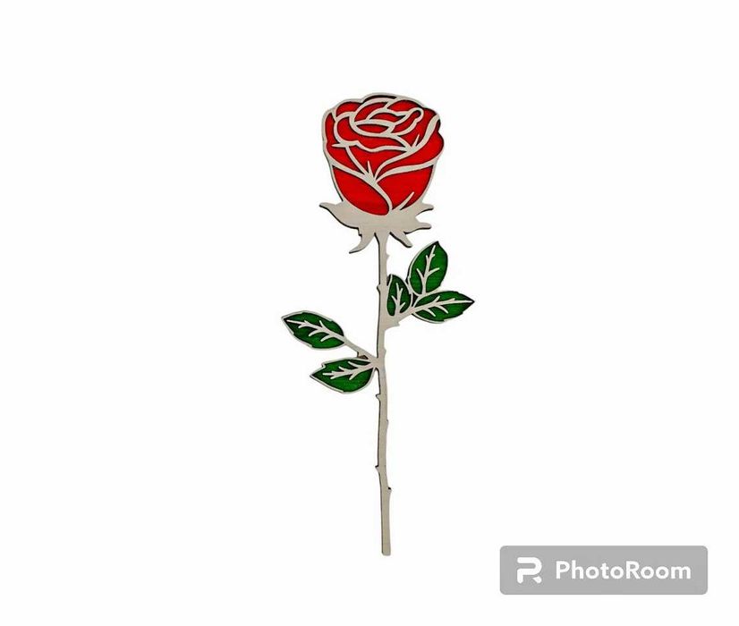 Rosa de madeira pintada a mão personalizável