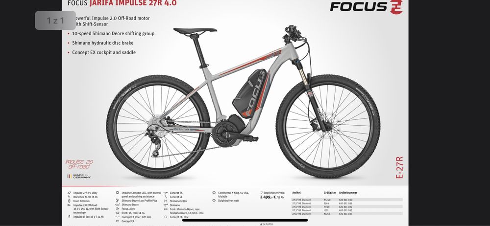 Rower elektryczny Focus jarifa impulse