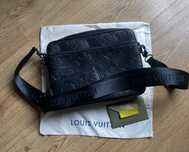 torebka lv nerka louis vuitton trio bag czarna męska skórzana