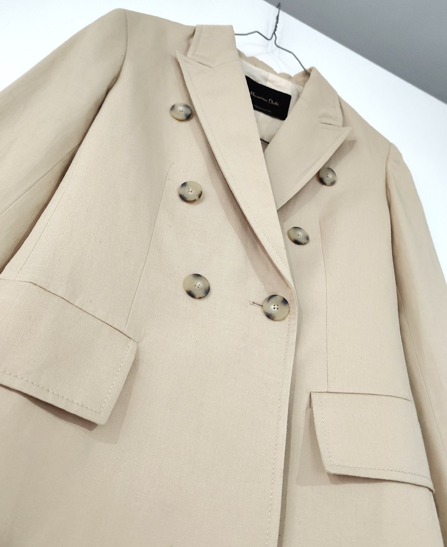 Marynarka Massimo dutti 34 XS beżowa kremowa bawełniana lniana