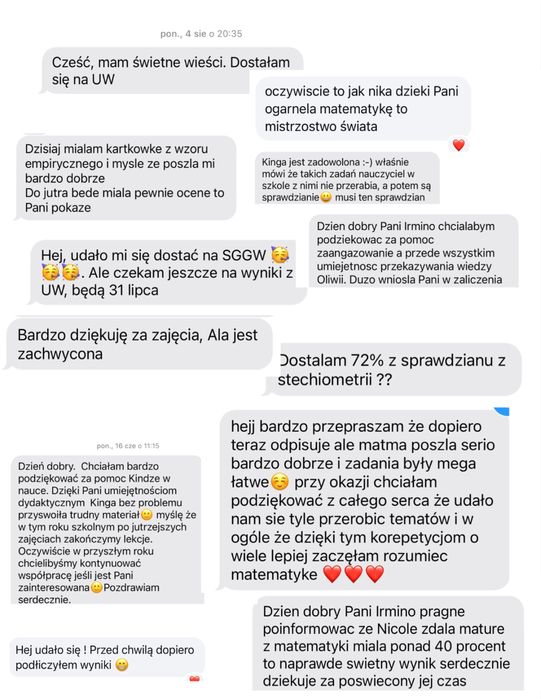 korepetycje Chemia Biologia Matematyka Polski ze studentką medycyny