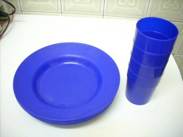 Kit cozinha em plástico de cor azul - Semi-nova