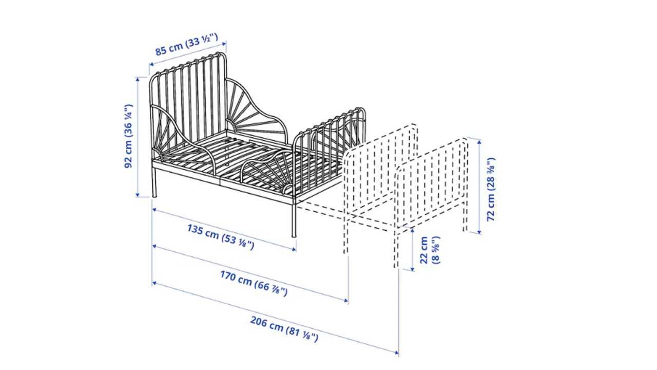 Rozsuwane łóżko dziecięce z materacem, IKEA