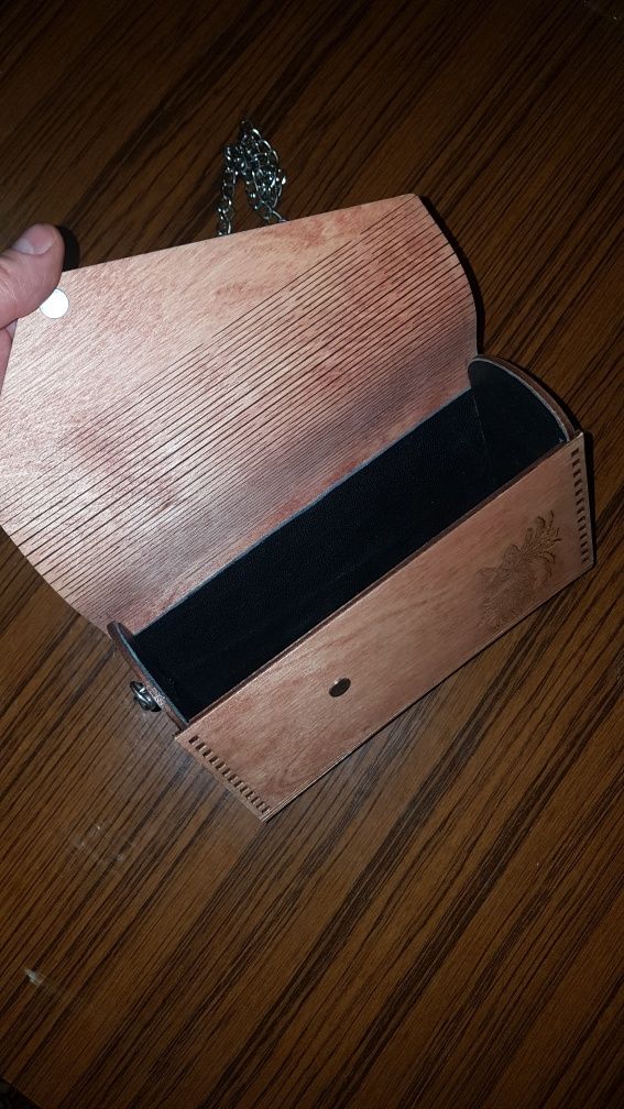 Авторский деревянный клатч сумка Foxy